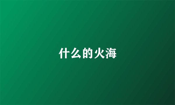 什么的火海