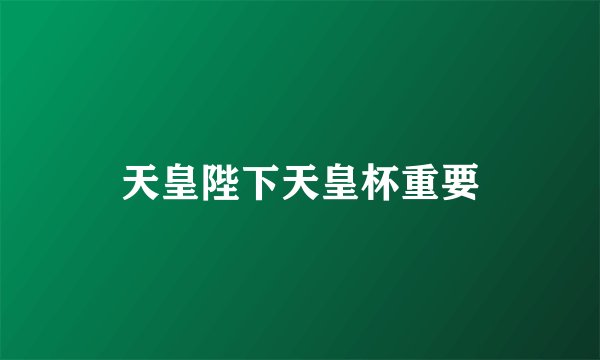 天皇陛下天皇杯重要
