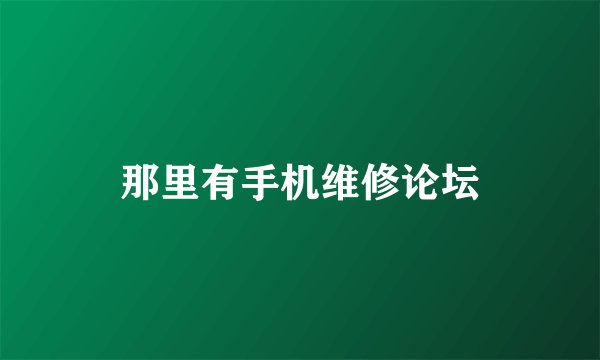 那里有手机维修论坛