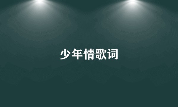 少年情歌词