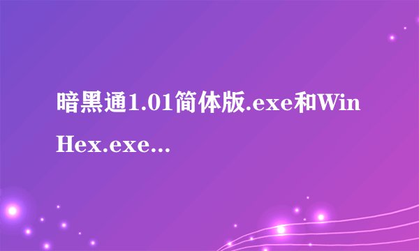 暗黑通1.01简体版.exe和WinHex.exe怎么修改暗黑破坏神的装备属性？