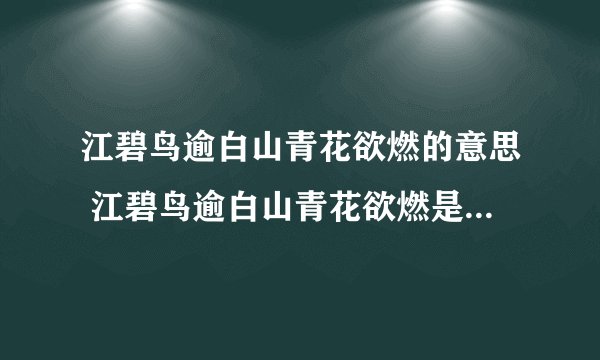 江碧鸟逾白山青花欲燃的意思 江碧鸟逾白山青花欲燃是什么意思