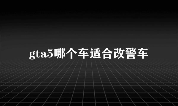 gta5哪个车适合改警车
