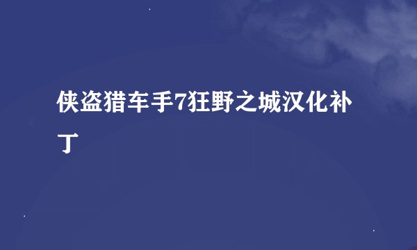 侠盗猎车手7狂野之城汉化补丁
