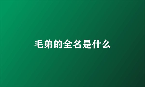 毛弟的全名是什么