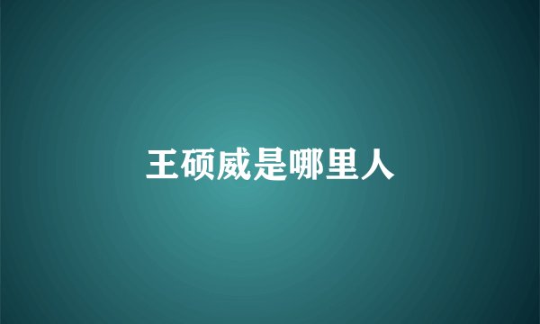 王硕威是哪里人