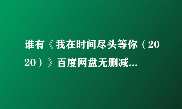 谁有《我在时间尽头等你（2020）》百度网盘无删减完整版在线观看，李鸿其主演的？