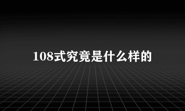 108式究竟是什么样的