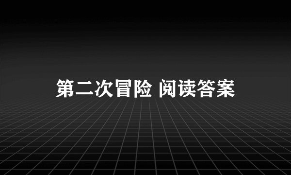 第二次冒险 阅读答案