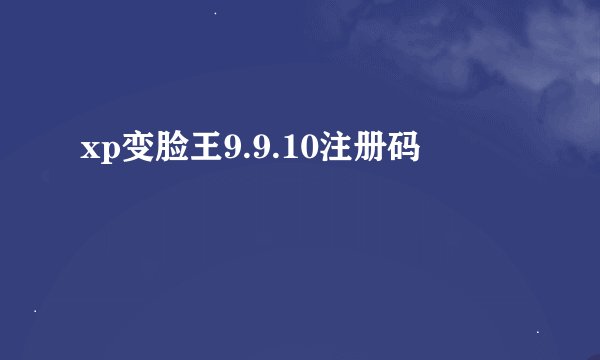 xp变脸王9.9.10注册码
