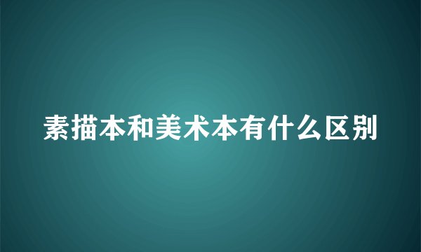 素描本和美术本有什么区别
