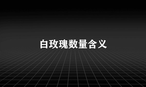 白玫瑰数量含义