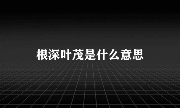 根深叶茂是什么意思