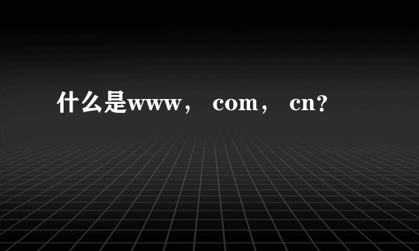 什么是www， com， cn？