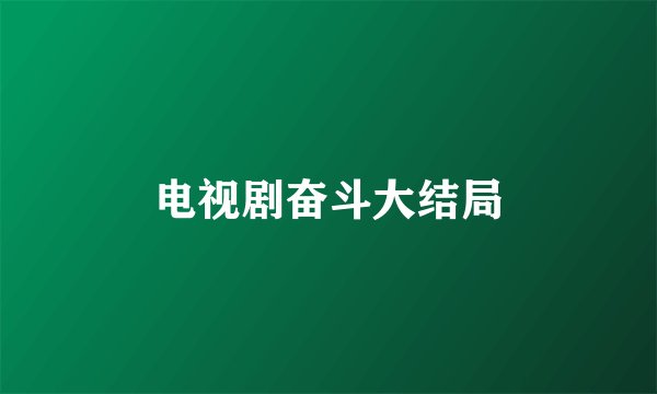 电视剧奋斗大结局