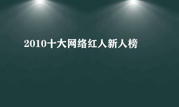 2010十大网络红人新人榜