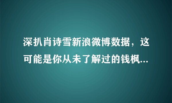 深扒肖诗雪新浪微博数据，这可能是你从未了解过的钱枫事件幕后！