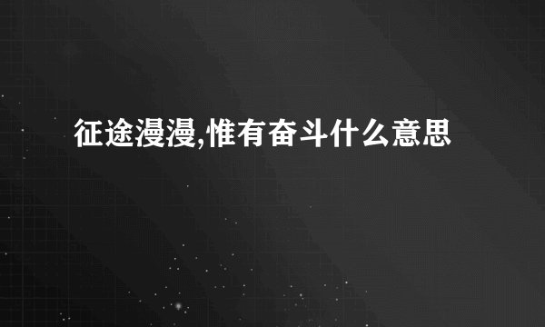 征途漫漫,惟有奋斗什么意思