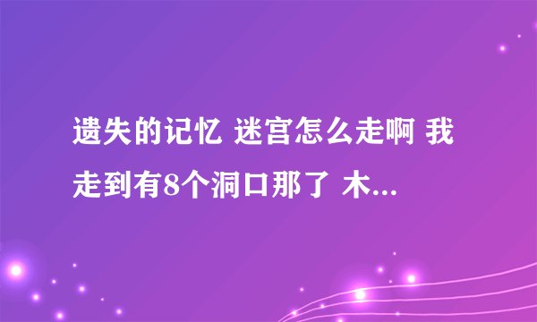 遗失的记忆 迷宫怎么走啊 我走到有8个洞口那了 木偶任务也完成了？？？
