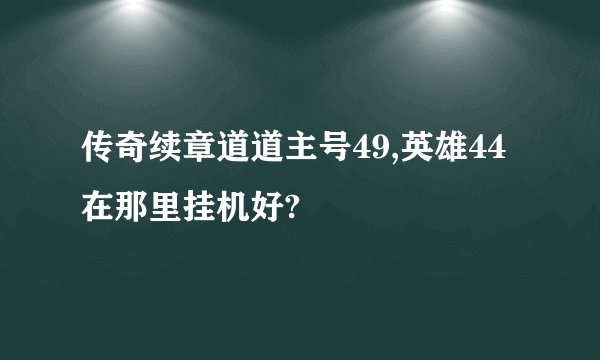 传奇续章道道主号49,英雄44在那里挂机好?