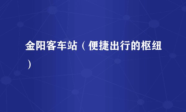 金阳客车站（便捷出行的枢纽）