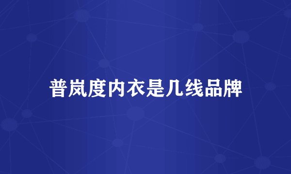 普岚度内衣是几线品牌