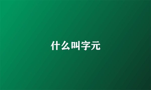 什么叫字元