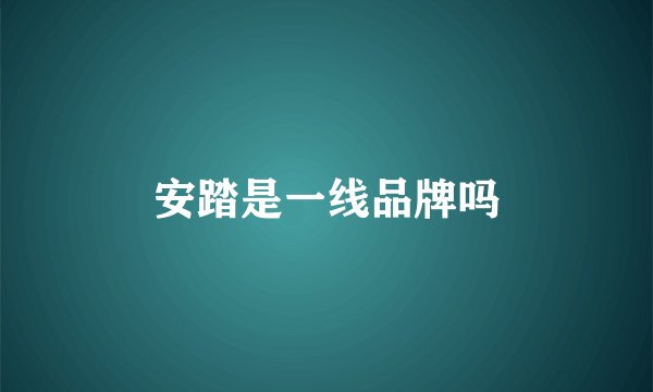 安踏是一线品牌吗