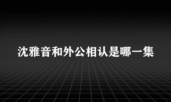 沈雅音和外公相认是哪一集