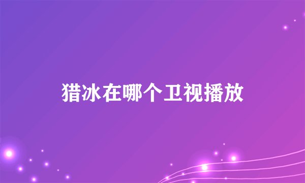 猎冰在哪个卫视播放