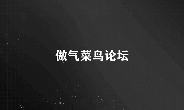 傲气菜鸟论坛