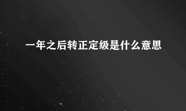 一年之后转正定级是什么意思
