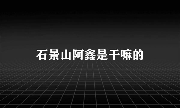石景山阿鑫是干嘛的