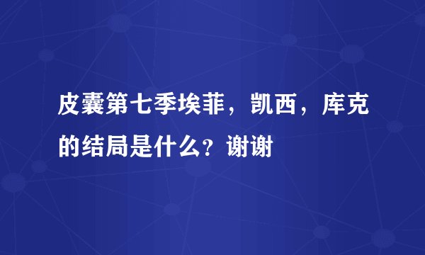 皮囊第七季埃菲，凯西，库克的结局是什么？谢谢