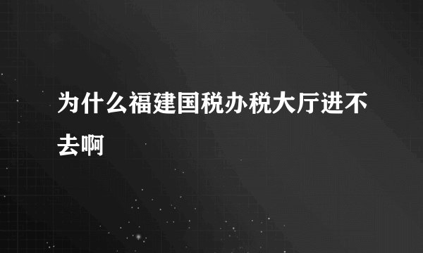 为什么福建国税办税大厅进不去啊