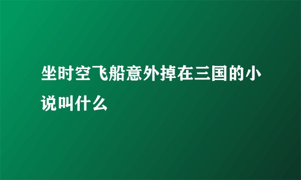 坐时空飞船意外掉在三国的小说叫什么