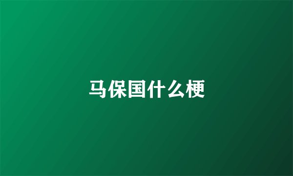 马保国什么梗