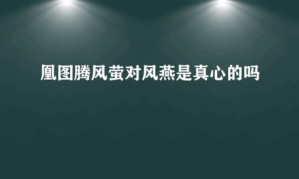 凰图腾风萤对风燕是真心的吗