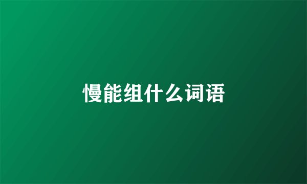 慢能组什么词语