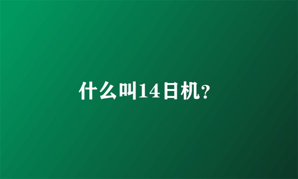 什么叫14日机?