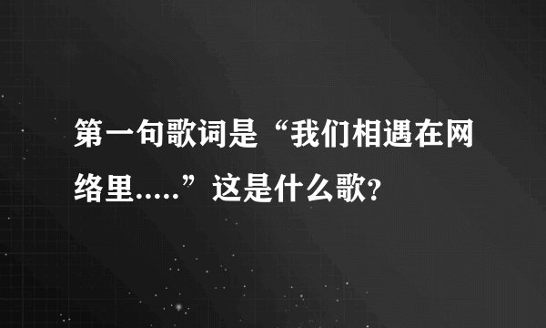 第一句歌词是“我们相遇在网络里.....”这是什么歌？