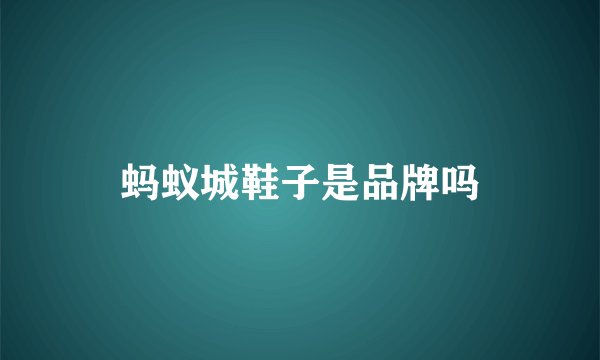 蚂蚁城鞋子是品牌吗