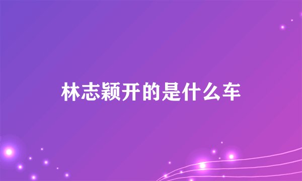 林志颖开的是什么车