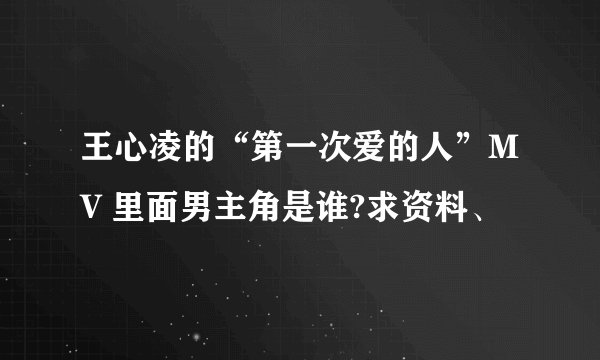 王心凌的“第一次爱的人”MV 里面男主角是谁?求资料、