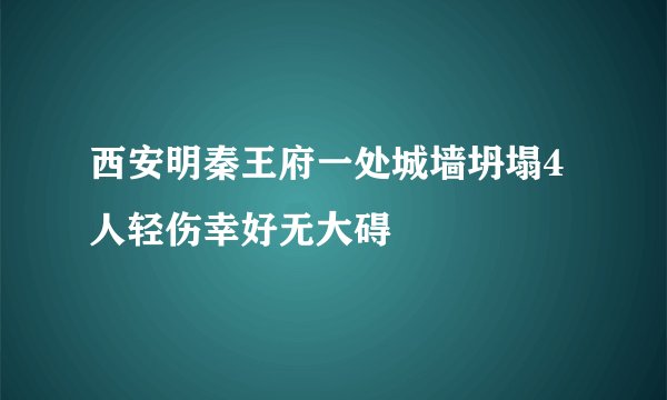 西安明秦王府一处城墙坍塌4人轻伤幸好无大碍