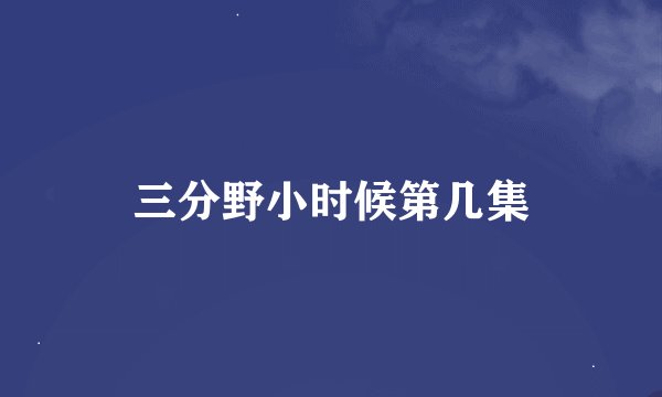 三分野小时候第几集