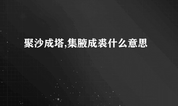 聚沙成塔,集腋成裘什么意思