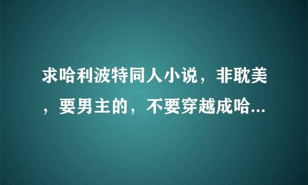 求哈利波特同人小说，非耽美，要男主的，不要穿越成哈利或主要剧情角色，最好原创一个角色。