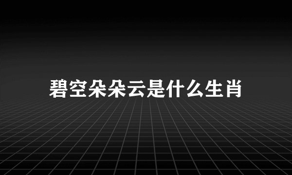 碧空朵朵云是什么生肖