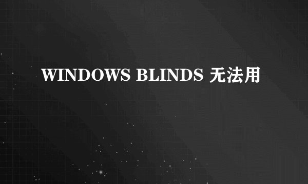 WINDOWS BLINDS 无法用